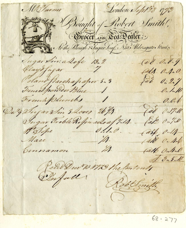 Ein vergilbter, alter Beleg mit Schreibschrift, der einen Mann in Anzug und Krawatte mit ernstem Gesichtsausdruck zeigt.