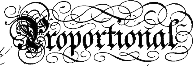 Schwarz-weiß-kalligraphischer Text des Wortes "Korporation" umgeben von kunstvollen Schwüngen und Verzierungen.