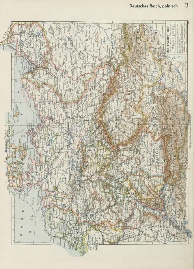 Alte 19. Jahrhundert-Karte von Deutschland, die politische Teilungen zeigt, auf Papier gedruckt mit Text oben und unten.