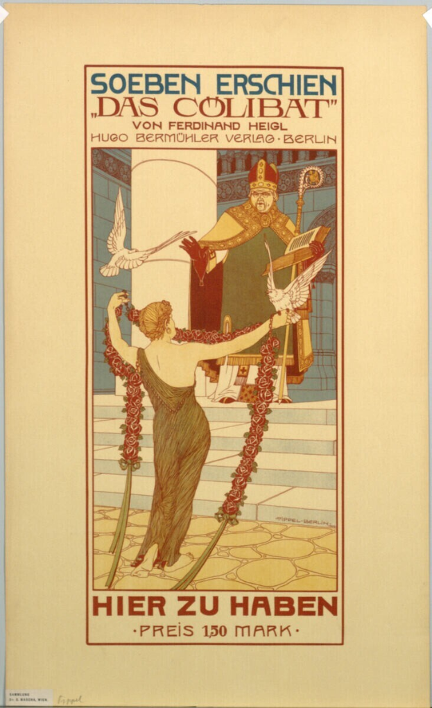 Plakat für ein Konzert in Berlin, Deutschland, mit einer Frau in der Mitte und einem Mann rechts daneben und wahrscheinlich Text zum Konzert.