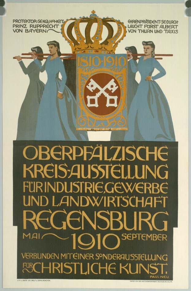 Plakat zur deutschen Revolution von 1910, das eine Gruppe von Menschen und eine Krone zeigt und Text mit Veranstaltungseinzelheiten enthält.